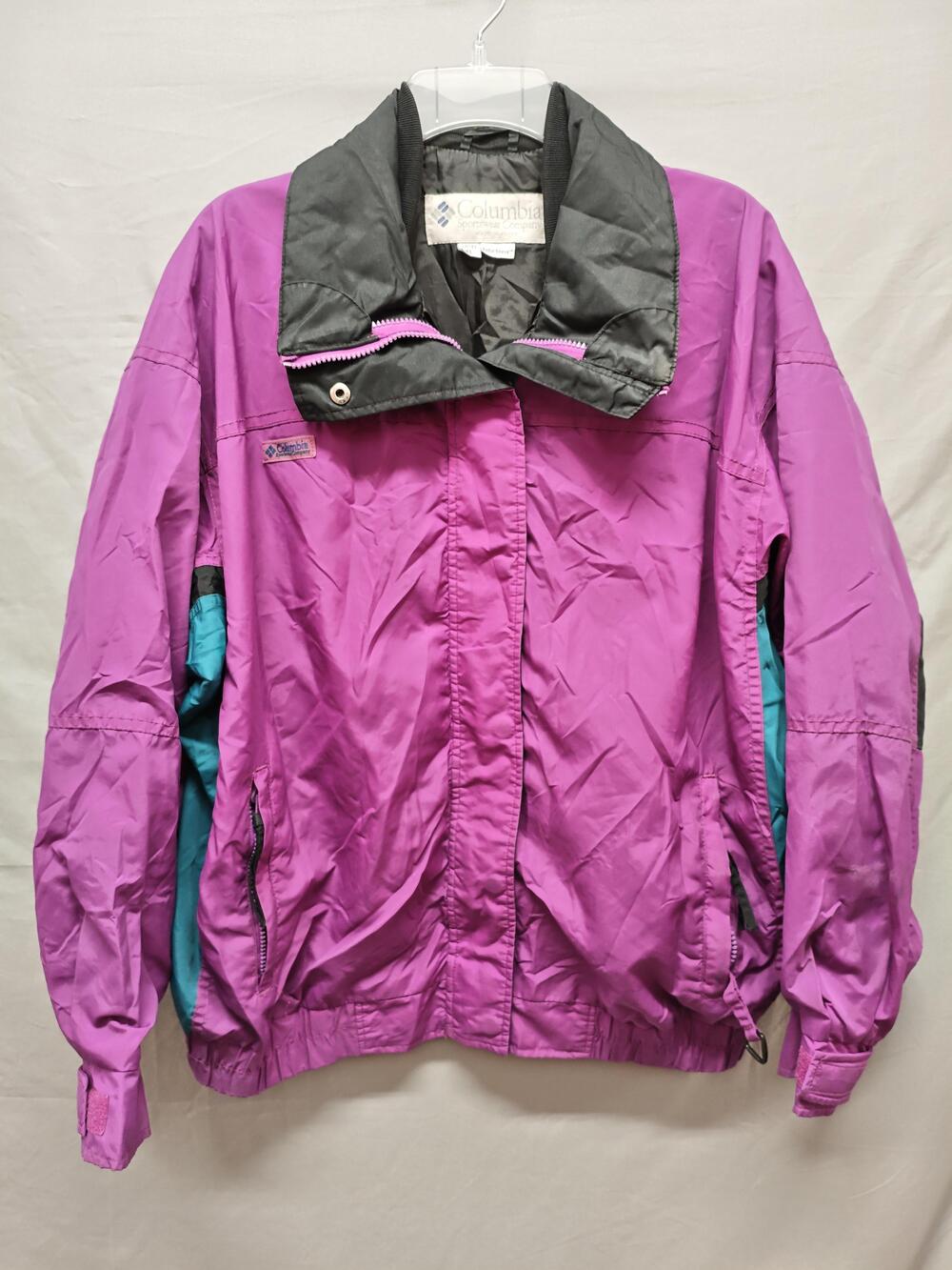 Vintage Columbia Sportswear Jacket Womens XL Purple Teal Colorblock Ski 90s